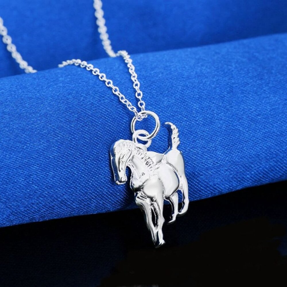 Rayne Majestic Sterling Silver Galloping Horse Pendant Necklace Gift Packaged